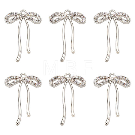 15Pcs Alloy Micro Pave Cubic Zirconia Pendants FIND-ME0001-68-1