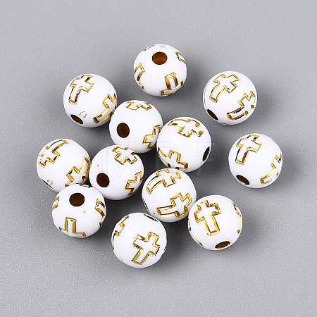 Plating Acrylic Beads X-PACR-Q113-01-1