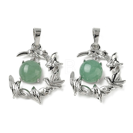 Natural Green Aventurine Pendants G-B194-01P-05-1