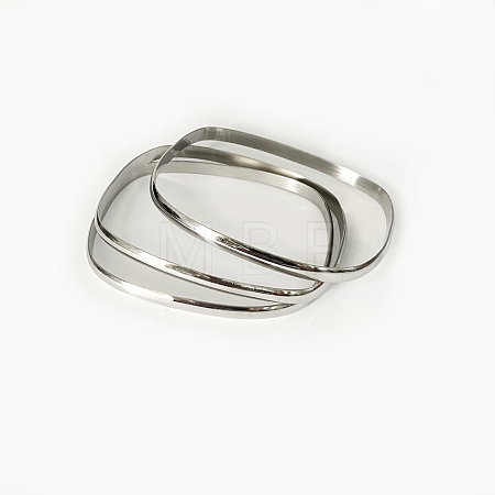 3Pcs Women's Simple Fashion Square PVD Vacuum Plating 201 Stainless Steel Stackable Bangles BJEW-O182-05P-1-1