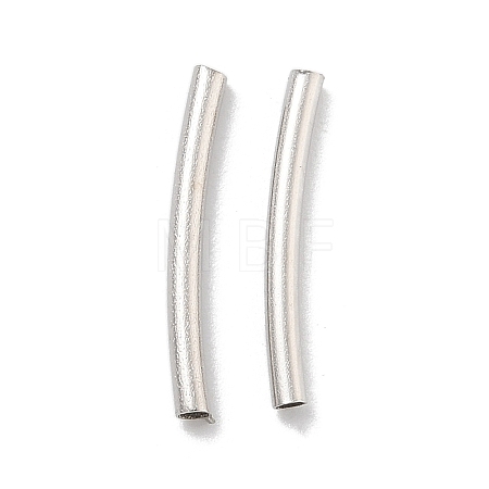 Brass Curved Tube Beads KK-B120-04F-P-1
