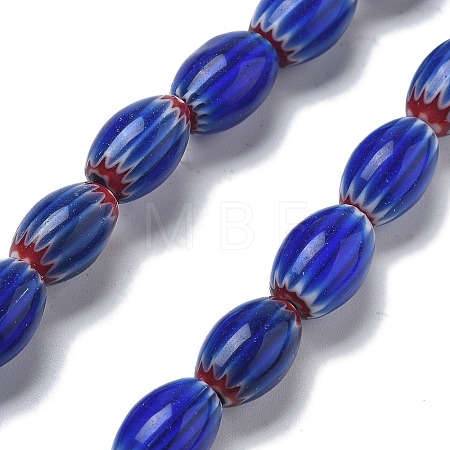 Handmade Millefiori Lampwork Beads Strands LAMP-F035-12N-1