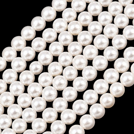 Electroplated Shell Pearl Beads Strands BSHE-C011-02-1