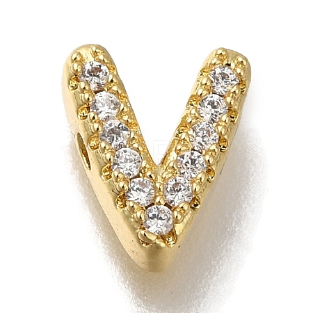 Rack Plating Brass Micro Pave Clear Cubic Zirconia Beads KK-G500-30G-V-1