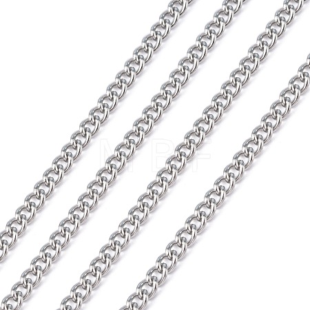 Tarnish Resistant 304 Stainless Steel Curb Chains CHS-R008-01-1