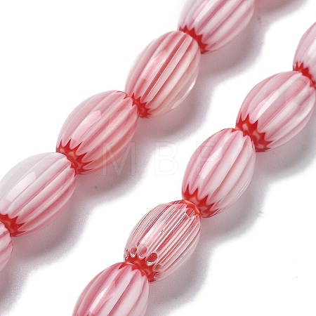Handmade Millefiori Lampwork Beads Strands LAMP-F035-12E-1