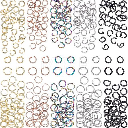 300Pcs 10 Styles 304 Stainless Steel Open Jump Rings STAS-UN0038-44-1