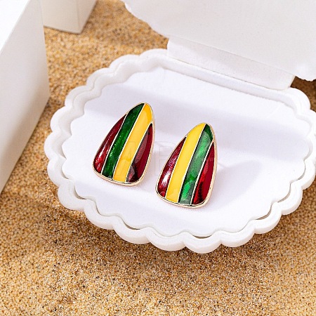 Triangle Alloy Enamel Stud Earrings FS-WG49E79-01-1
