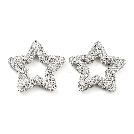 Star Shape Polymer Clay Rhinestone Beads CLAY-NH0001-06M-1