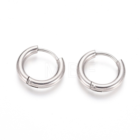 Tarnish Resistant 202 Stainless Steel Huggie Hoop Earrings A-EJEW-F111-16mm-P-1
