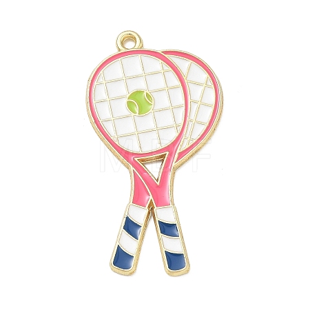 Tennis Alloy Enamel Pendants AL-CBA292F-02J-G-1
