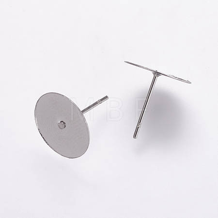 Tarnish Resistant 304 Stainless Steel Stud Earring Settings X-STAS-K146-009-12mm-1