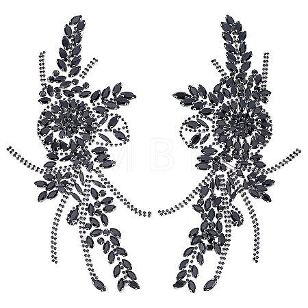 Flower Resin Rhinestone Decorative Corsages for Clothing Accessories PATC-WH0021-064B-1