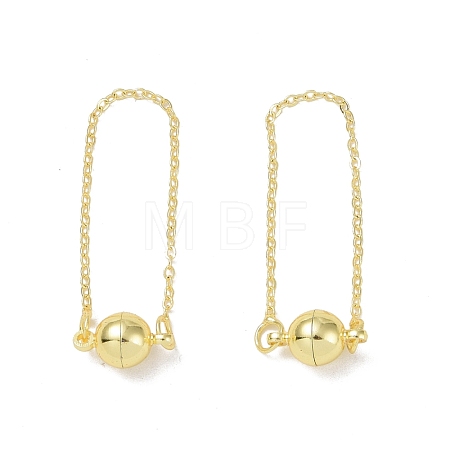 Brass Magnetic Clasp with Cable Safety Chain KK-F839-036G-1