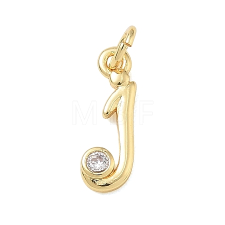 Brass Micro Pave Clear Cubic Zirconia Charms KK-D289-66G-J-1
