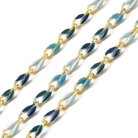 Brass Enamel Curb Chains CHC-C003-13G-11-1