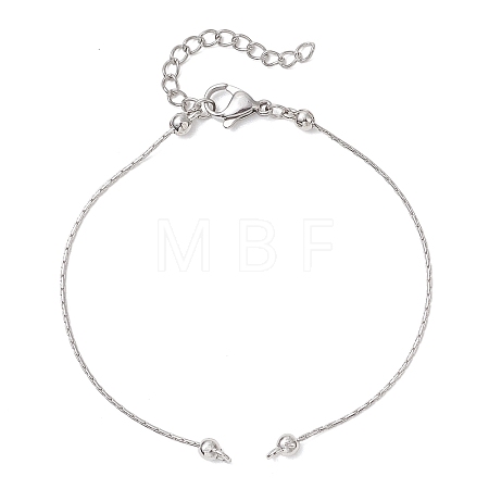 1MM 304 Stainless Steel Boston Link Chain Bracelet Making AJEW-JB01519-1