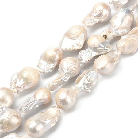 Natural Baroque Pearl Keshi Pearl Beads Strands PEAR-Q015-017-1