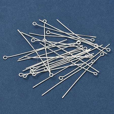50MM Silver Color Plated Brass Eye Pins X-EPC5.0cm-S-1