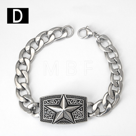 Punk & Viking 304 Stainless Steel Link Bracelets FS-WG44D5C-05-1