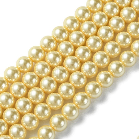 Eco-Friendly Dyed Glass Pearl Round Bead Strands X-HY-A002-8mm-RB071-1