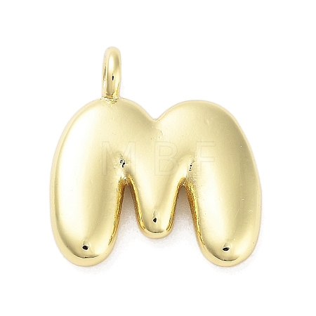 Rack Plating Brass Balloon Letter Pendants KK-C050-01G-M-1