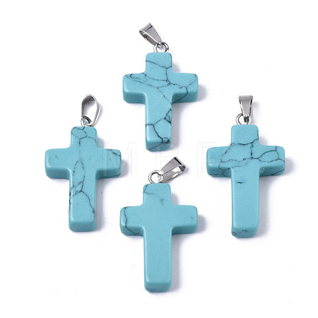 Synthetic Turquoise Pendants G-J354-06A-1