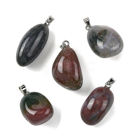 Natural Indian Agate Tumbled Stone Pendants GG-K002-06J-1