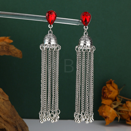 Alloy Rhinestone Chandelier Earrings for Women WG20C0F-01-1