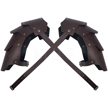 1Pc Medieval PU Leather Double Shoulder Armor AJEW-CL0002-44-1