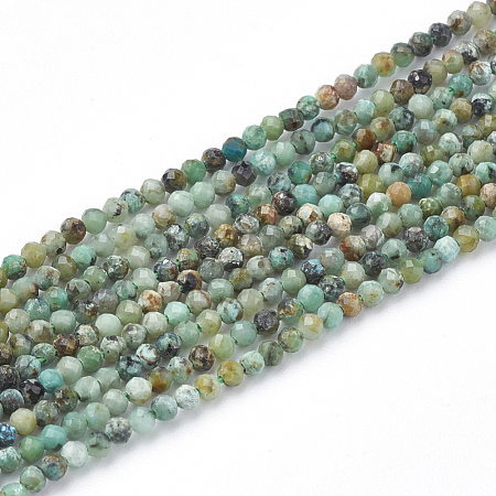 Natural African Turquoise(Jasper) Beads Strands G-T064-18-2mm-1
