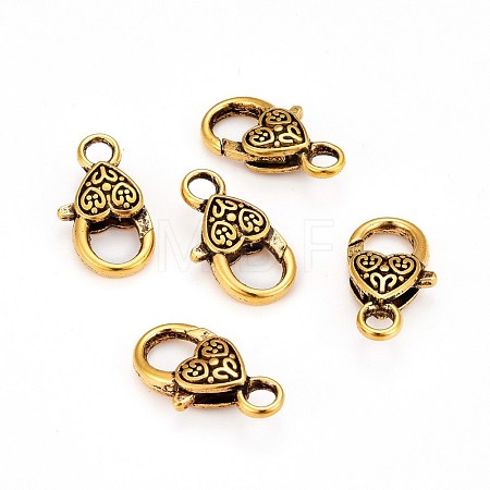 Tibetan Style Heart Lobster Claw Clasps GLF014Y-1