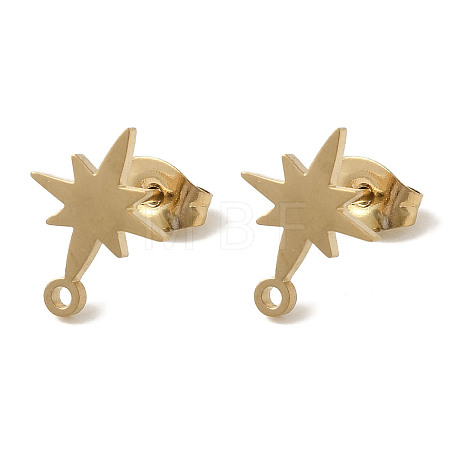 Ion Plating(IP) 304 Stainless Steel Stud Earring Findings STAS-I206-57G-1