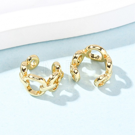 Brass Cuff Earrings EJEW-G445-03G-1