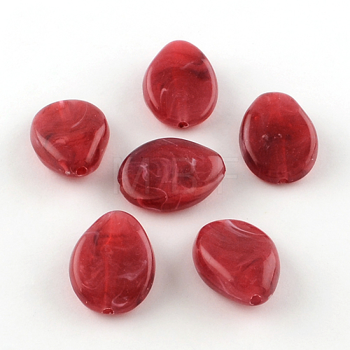 Teardrop Imitation Gemstone Acrylic Beads OACR-R042-13-1
