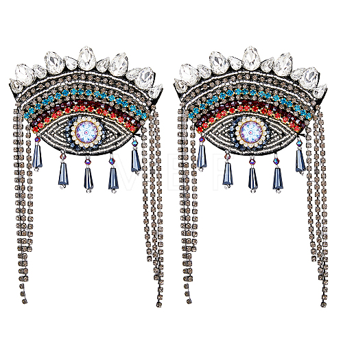 2Pcs Detachable Ethnic Style Evil Eye Appliques DIY-FH0005-95-1