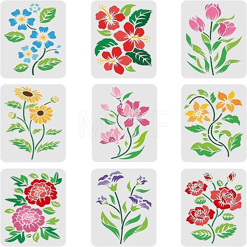 Plastic Reusable Drawing Painting Stencils Templates Sets DIY-WH0172-466-1