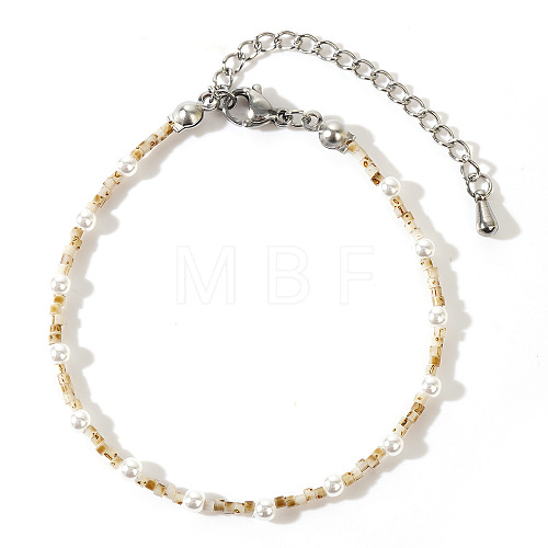 Bohemian Style Seed Beads Imitation Pearl Beaded Bracelet IS8768-1-1