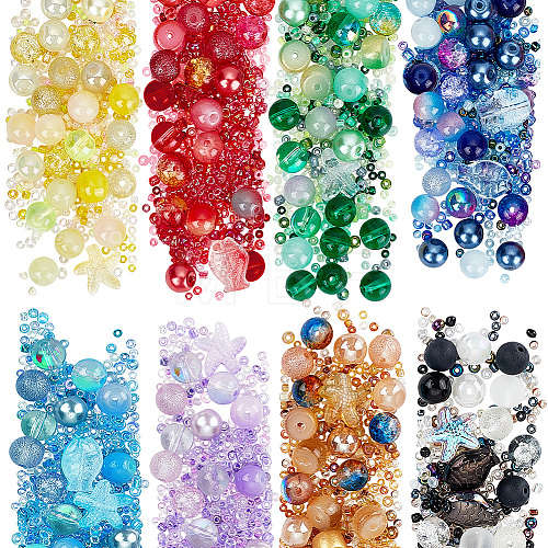 8 Color Glass Beads GLAA-AR0001-42-1