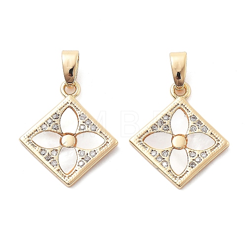 Brass Micro Pave Cubic Zirconia Pendants KK-L222-016G-1