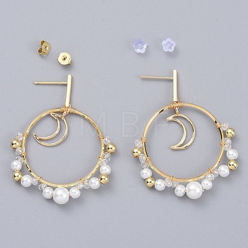 Dangle Stud Earrings EJEW-JE04065-02-1