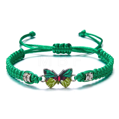 Butterfly Alloy Enamel Link Bracelet with Rhinestone PW23031999240-1