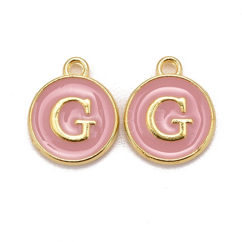 Golden Plated Alloy Enamel Charms ENAM-S118-07G-1