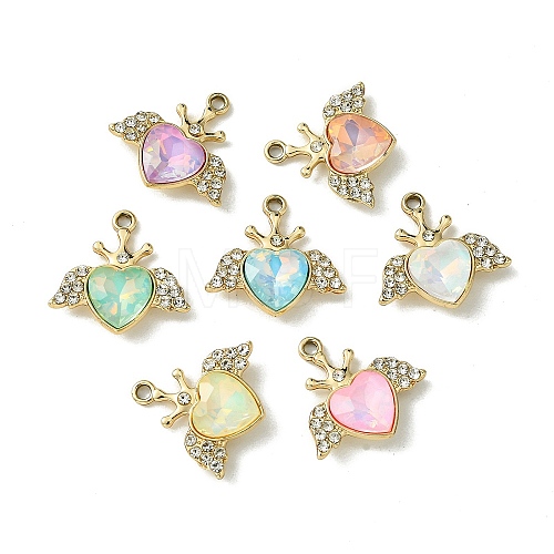 UV Plating Alloy Mixed Color Glass Rhinestone Pendants FIND-B039-08G-1