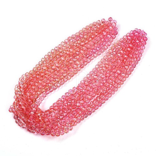 Baking Paint Transparent Glass Beads Strands DGLA-A035-T10mm-A01-1