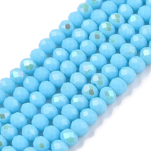 Electroplate Opaque Solid Color Glass Beads Strands EGLA-A044-P2mm-L08-1