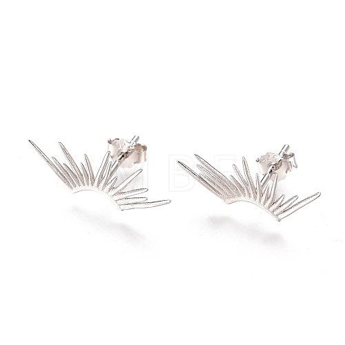 Anti-Tarnish Rhodium Plated 925 Sterling Silver Stud Earrings EJEW-AA00271-31P-1