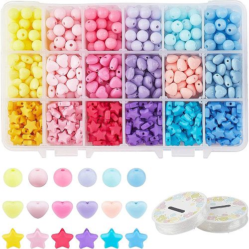  DIY Opaque Children's Day Stretch Bead Bracelets Making Kits DIY-NB0004-75-1