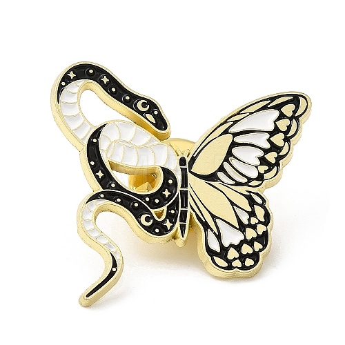 Snake & Flower & Butterfly Enamel Pins JEWB-P030-D04-1