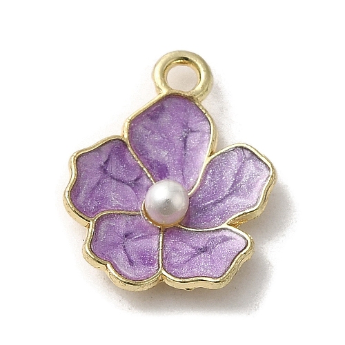 Flower Alloy Enamel Pendants ENAM-A007-01KCG-02-1